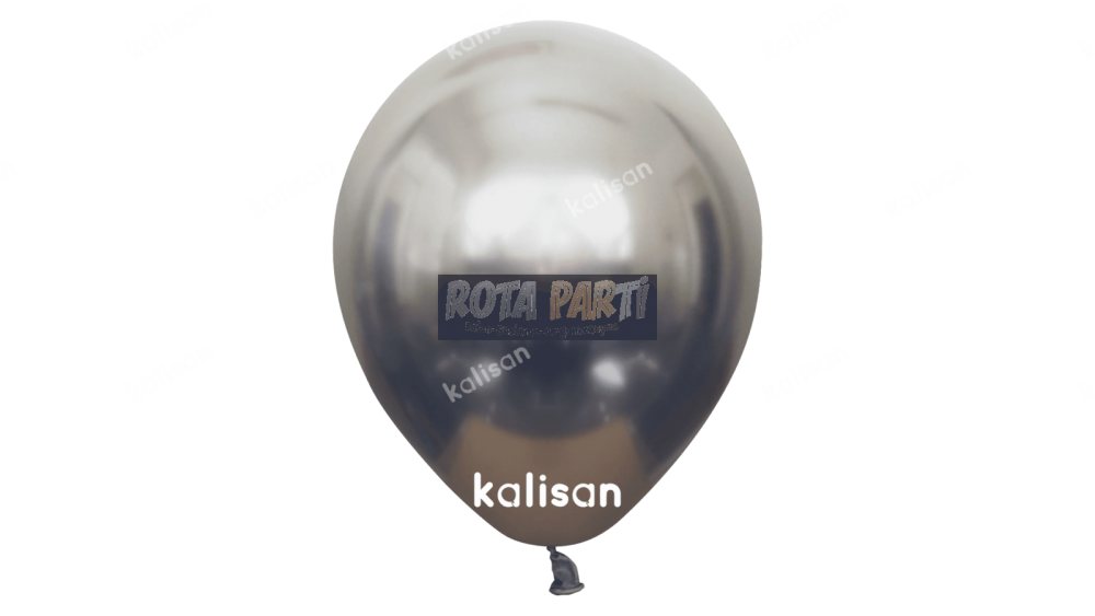 12" Krom (Mirror) Koyu Gümüş Balon 50'Li