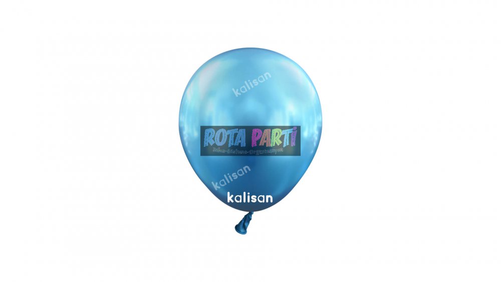 5" Mini Mirror (Krom) Mavi Balon 100'Lü