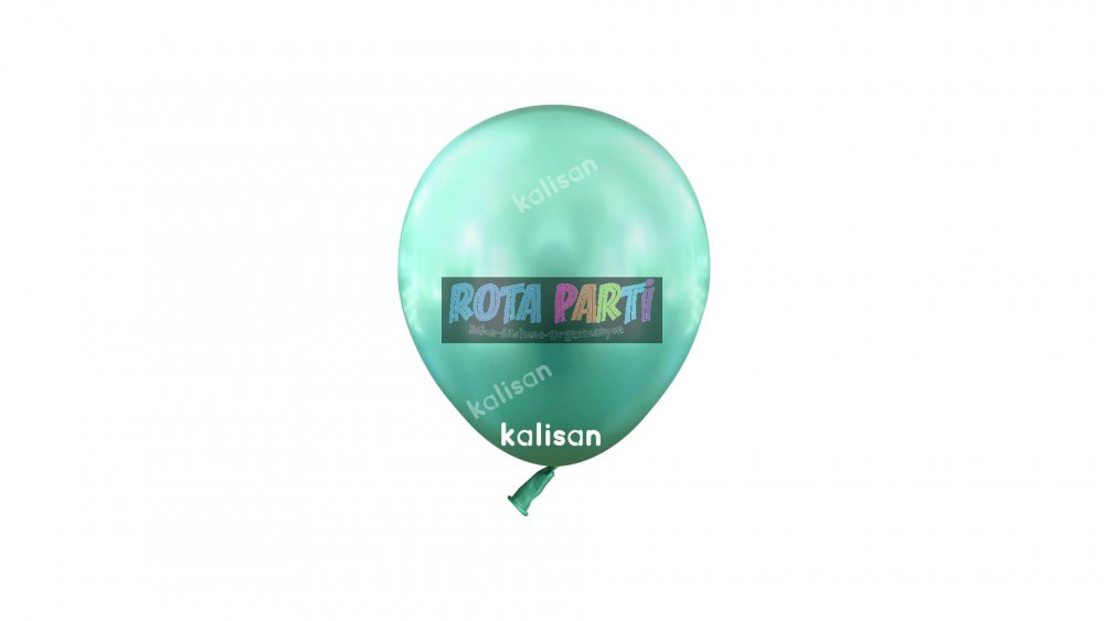 5" Mini Mirror (Krom) Yeşil Balon 100'Lü