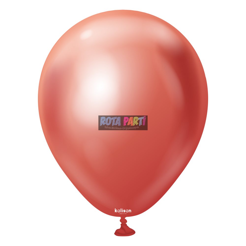 5" Mini Mirror (Krom) Kırmızı Balon 100'Lü