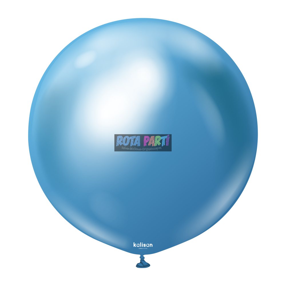 24'' Krom Mirror Mavi Balon 2'Li (60 Cm)